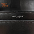 Saint Laurent Solferino Medium Brushed Leather Black Silver Hardware Rank A