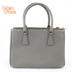 Prada Galleria Medium Saffiano Leather Gray Gold Hardware Rank A