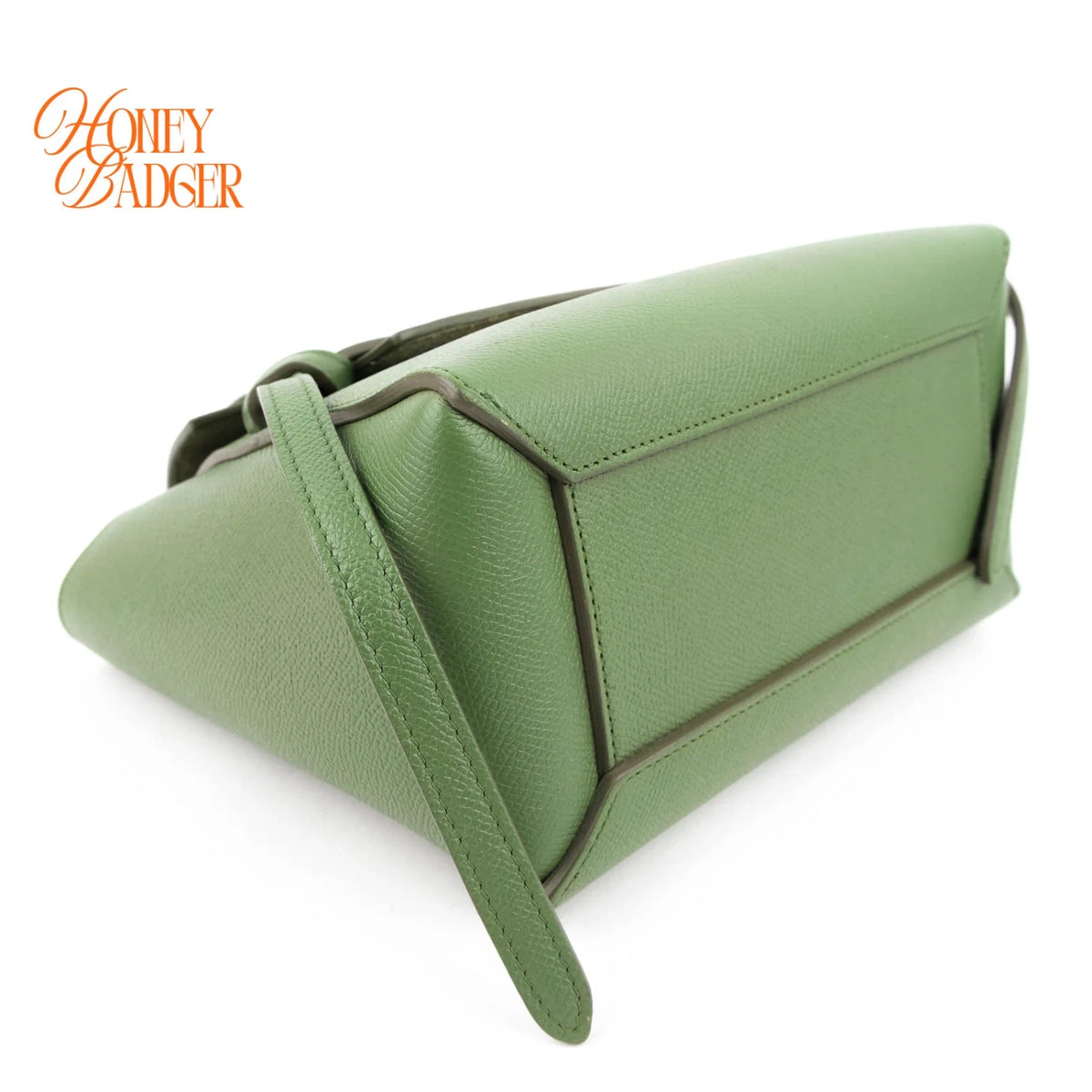 Celine Nano Belt Bag Grained Calfskin Green Gold Hardware Rank A