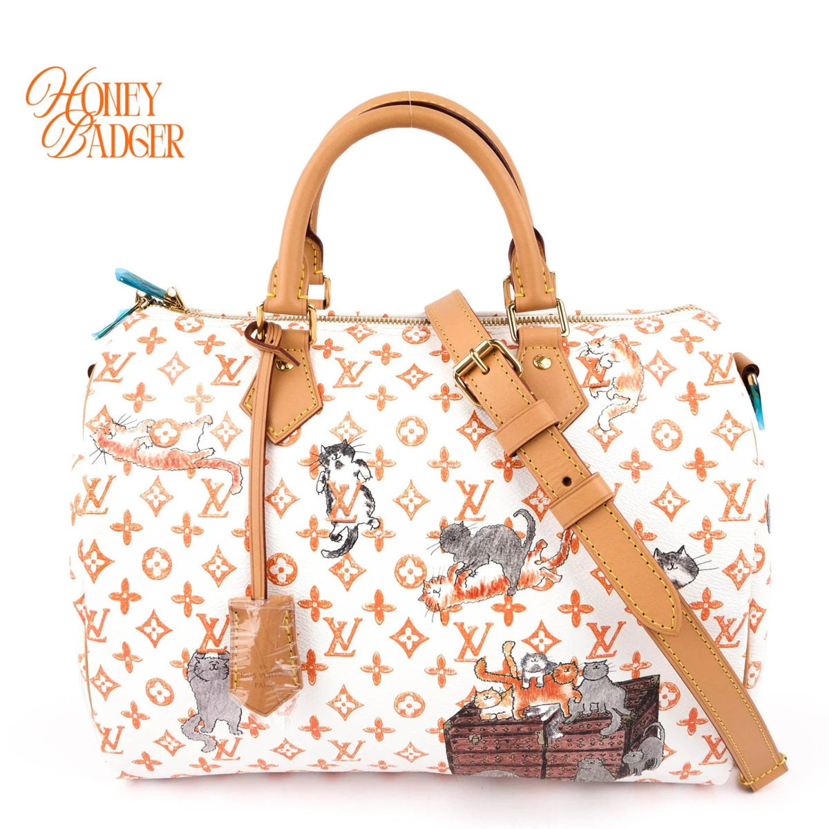Louis Vuitton x Grace Coddington Speedy Bandoulière 30 Catogram White Orange Rank S
