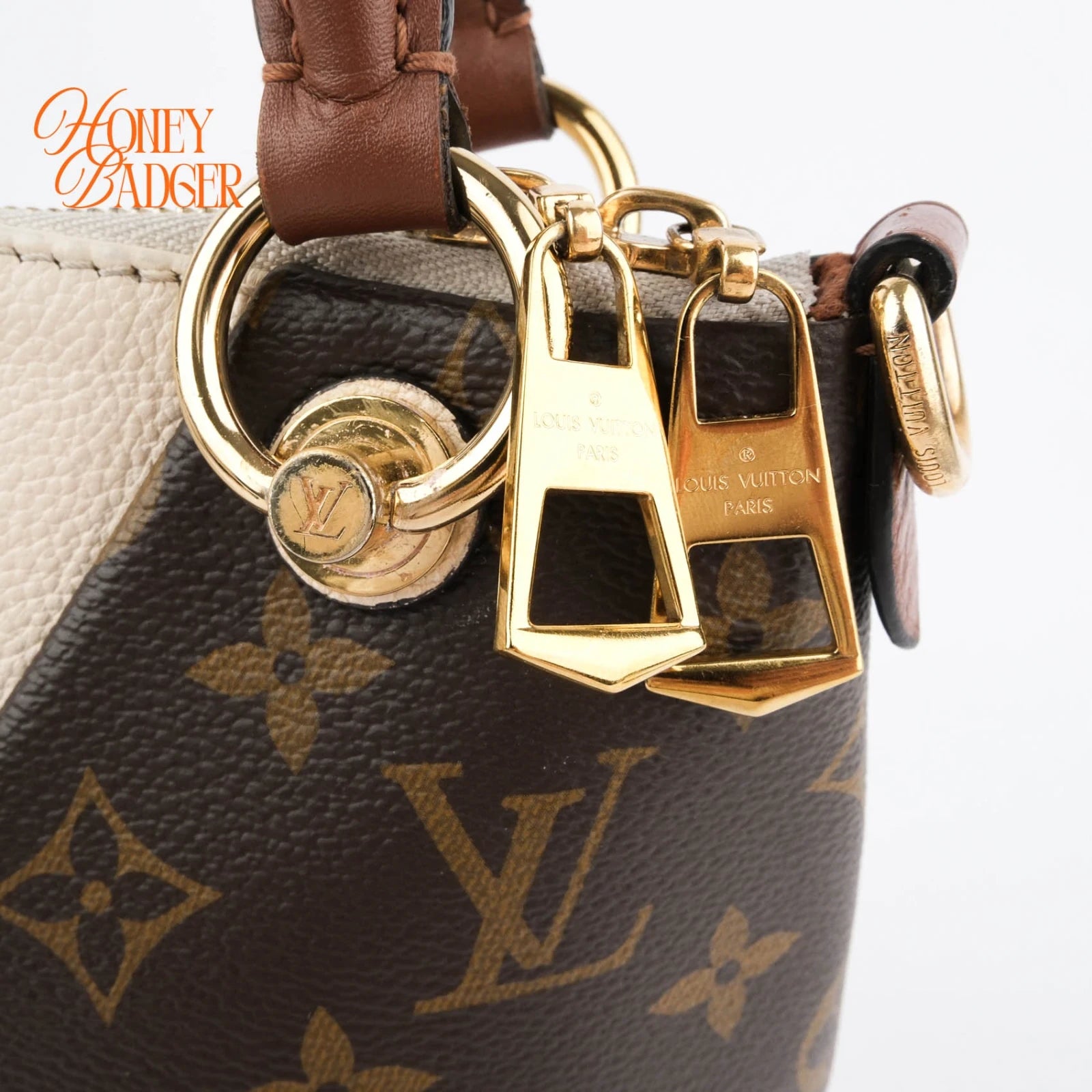Louis Vuitton V Tote BB Monogram Brown 2Way Handbag K1740 Rank A