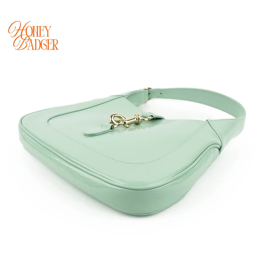 Gucci Jackie 1961 Medium Patent Leather Mint Green Rank A