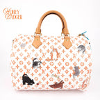 Louis Vuitton x Grace Coddington Speedy Bandoulière 30 Catogram White Orange Rank S