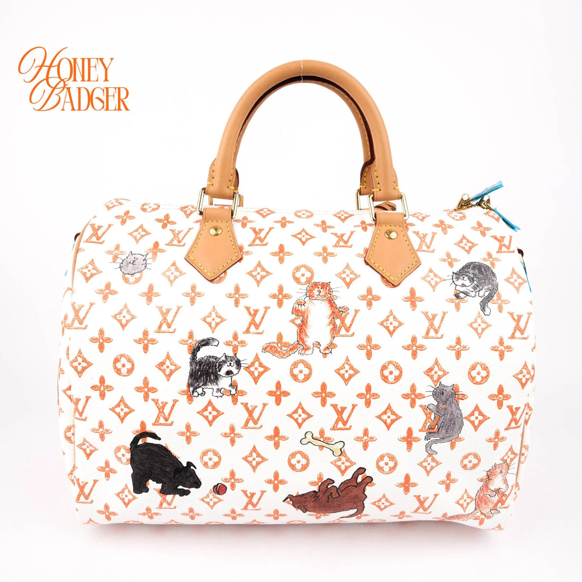 Louis Vuitton x Grace Coddington Speedy Bandoulière 30 Catogram White Orange Rank S