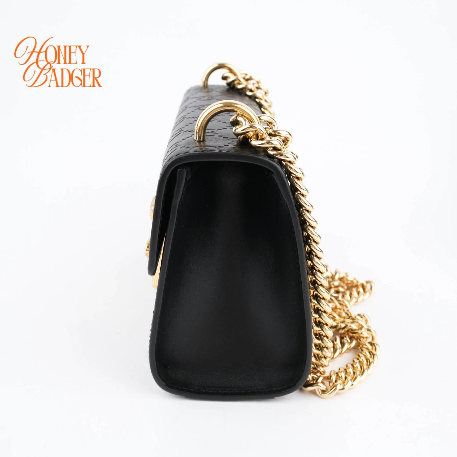 Gucci Padlock GG Signature Black Chain Bag Rank A