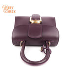 Delvaux Brillant Mini Purple Box Calf Leather 2-Way Bag Rank A