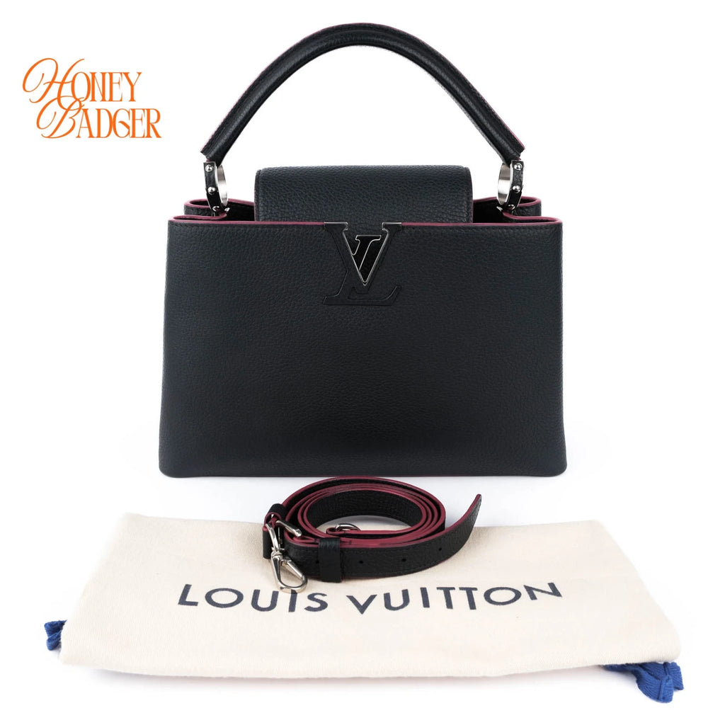 Louis Vuitton Capucines BB Taurillon Leather Navy Pink Edge Rank A