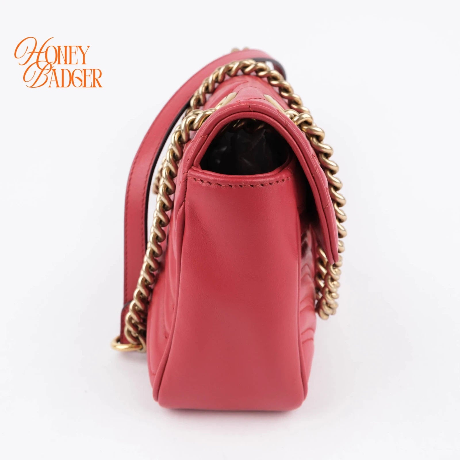 Gucci GG Marmont 26 in red leather, Grade A condition.