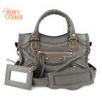 Balenciaga Giant 12 Gold Mini City Lambskin Gris Fossile Rank A