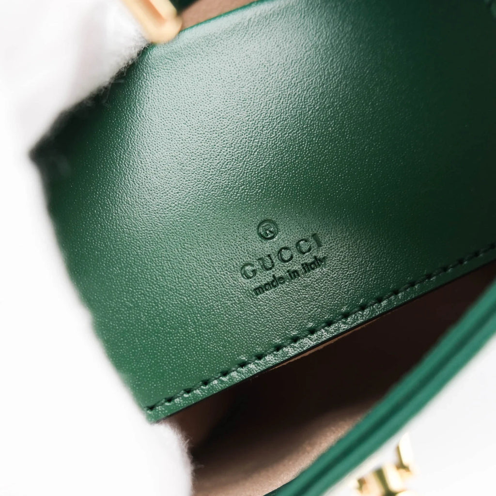Gucci Jackie 1961 Mini Leather Emerald Green Gold Hardware Rank S