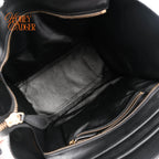 Celine Luggage Mini Shopper Leopard Print Canvas Black Calfskin Gold Hardware Rank AB