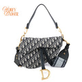 Dior Saddle Bag Oblique Jacquard Blue Rank A
