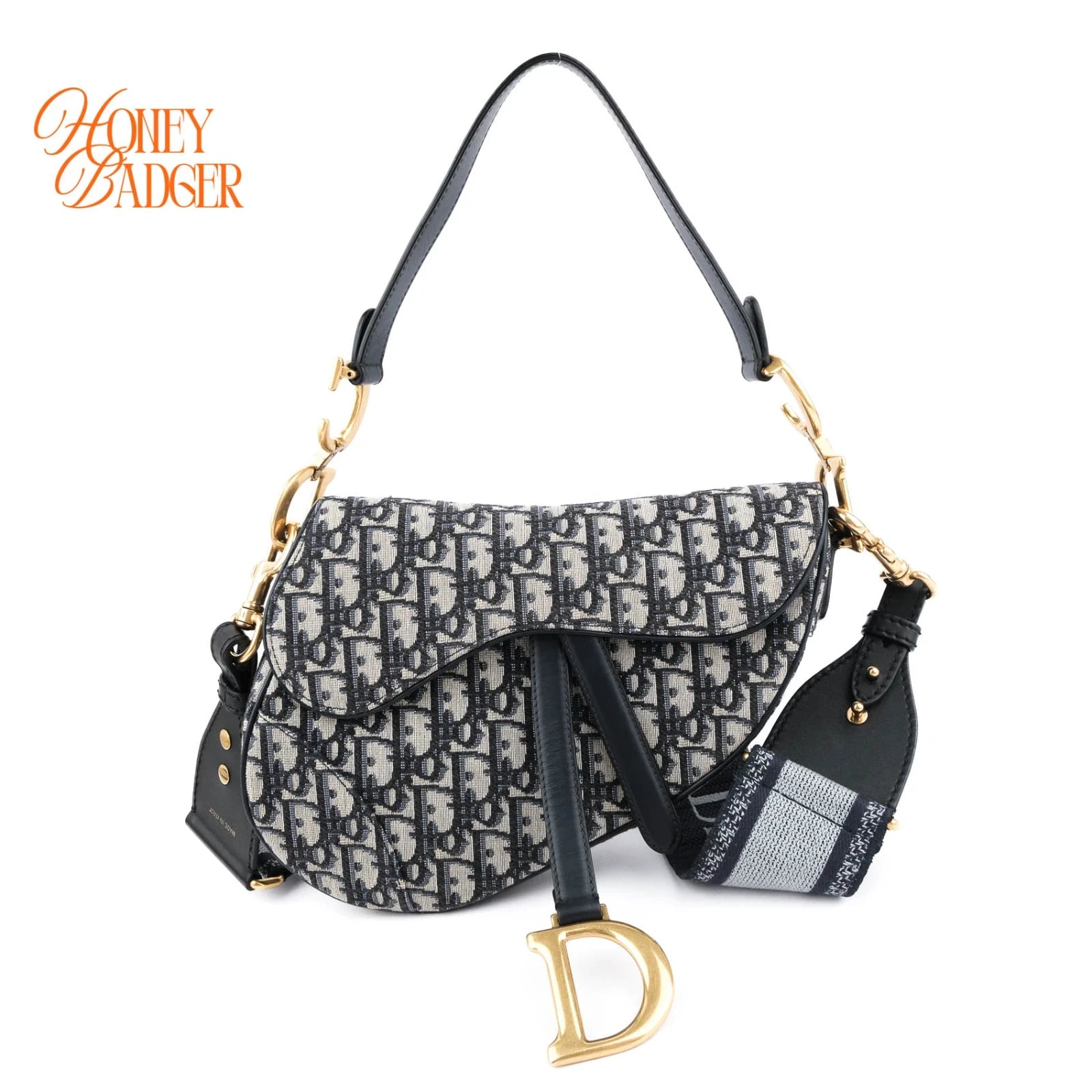 Dior Saddle Bag Oblique Jacquard Blue Rank A