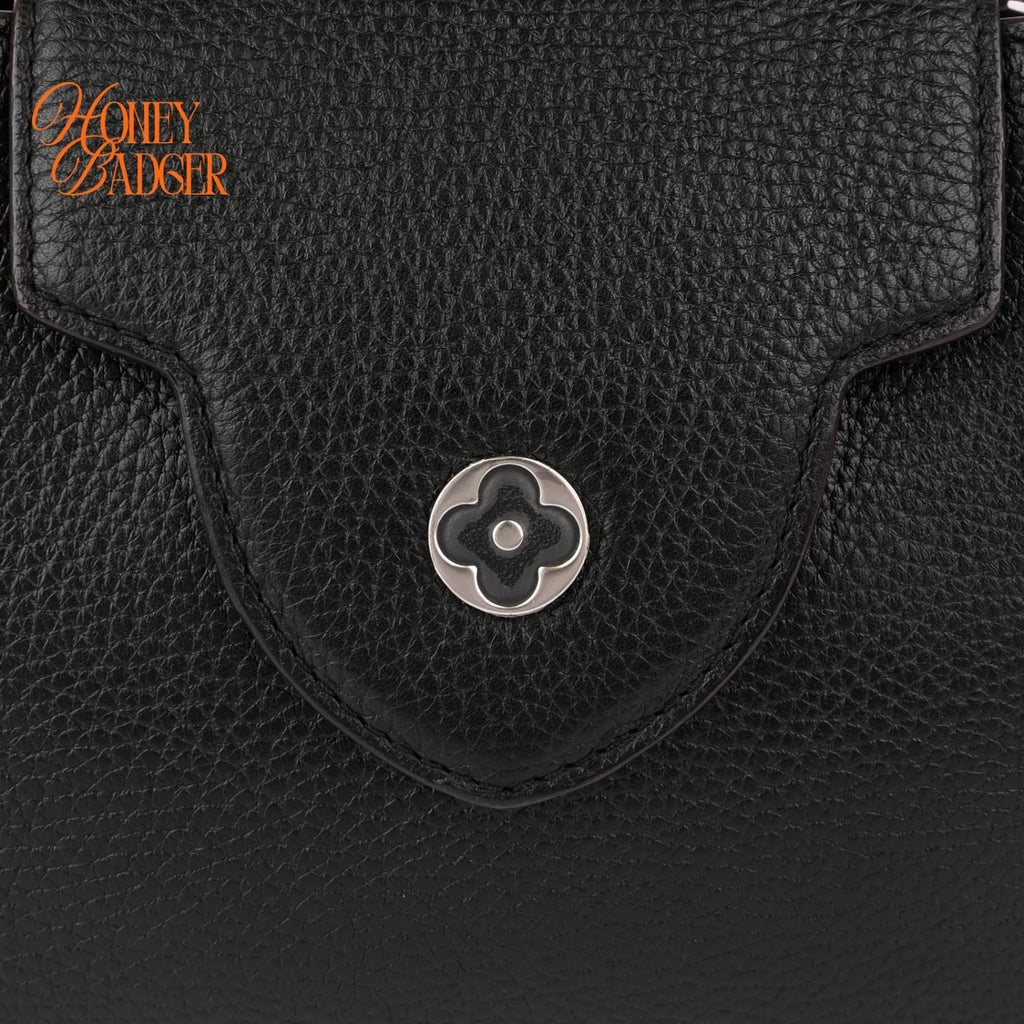 Louis Vuitton Capucines BB Taurillon Grained Leather Black Silver Hardware Rank A