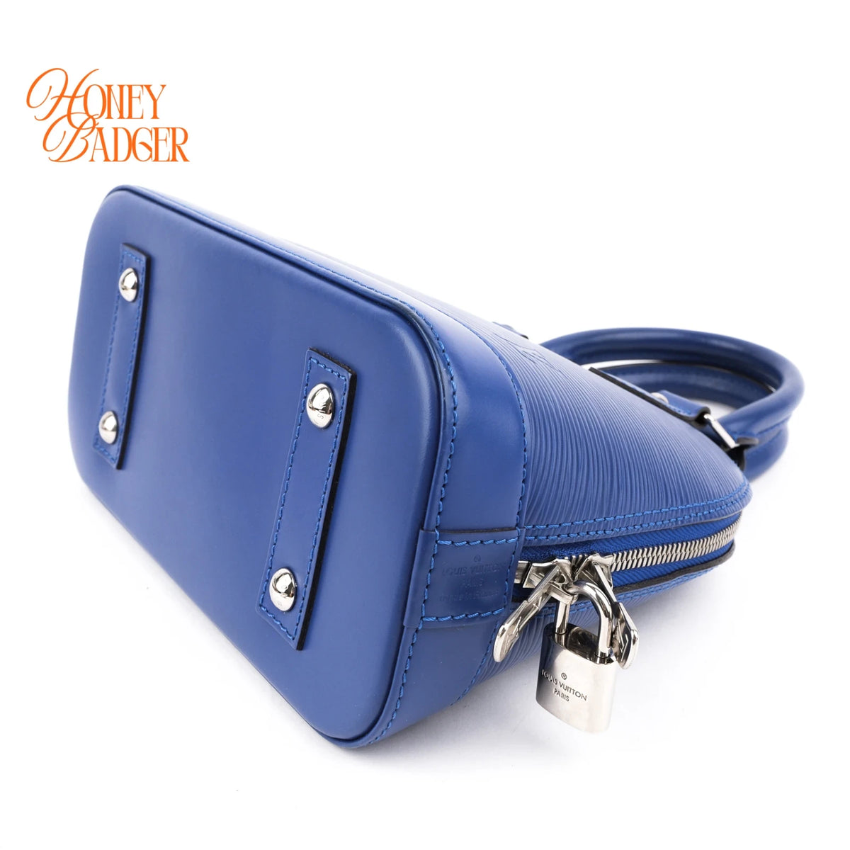 Louis Vuitton Alma BB Epi Leather Indigo Blue Silver Hardware Rank A