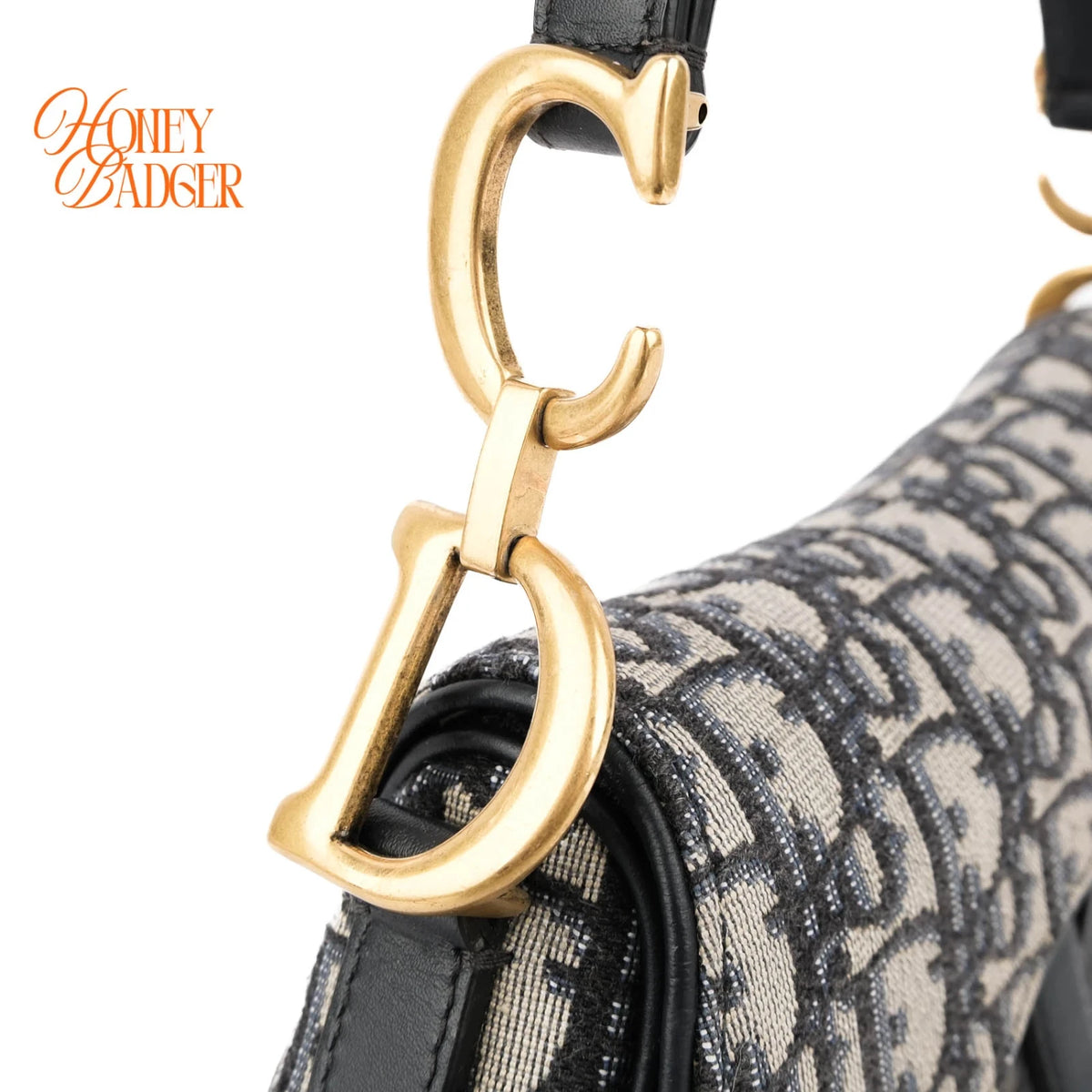 Dior Saddle Small Oblique Jacquard Blue Gold Hardware Rank A