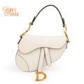 Dior Saddle Small Grain Leather White Rank A