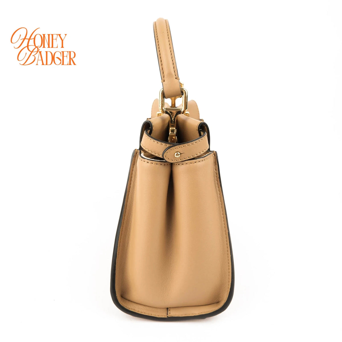 Fendi Peekaboo ISeeU Petite Nappa Leather Miele Gold Hardware Rank A