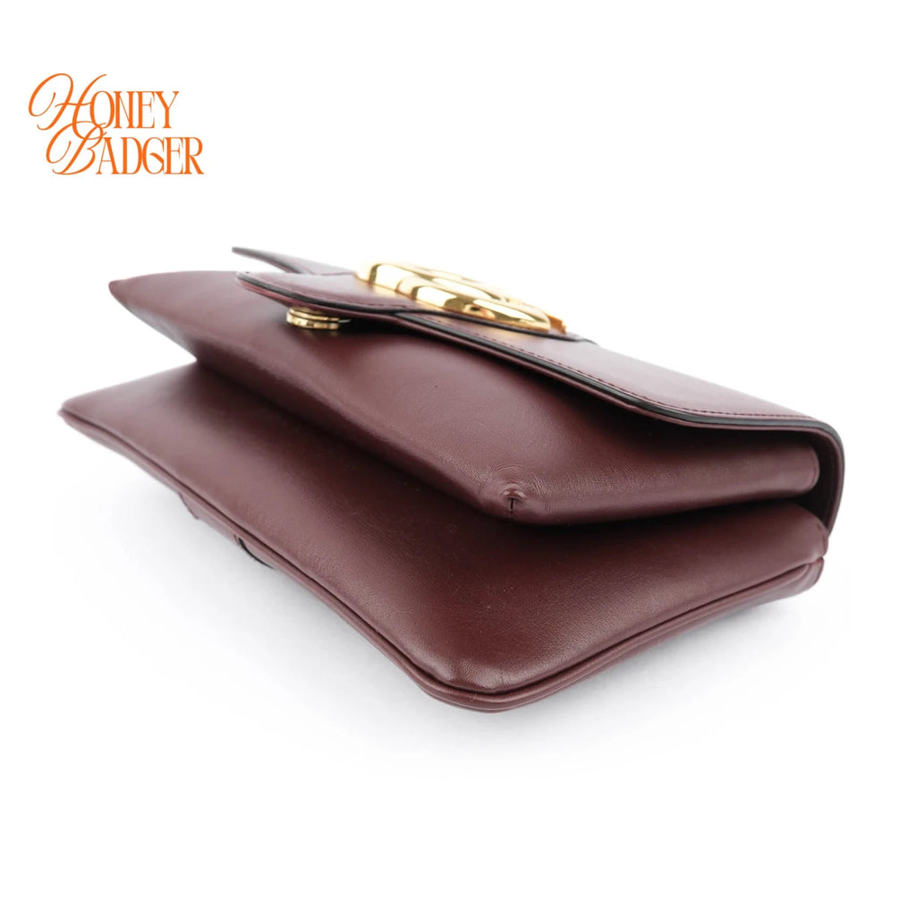 Gucci Arli Shoulder Bag Bordeaux Leather Gold Hardware Crossbody 550129