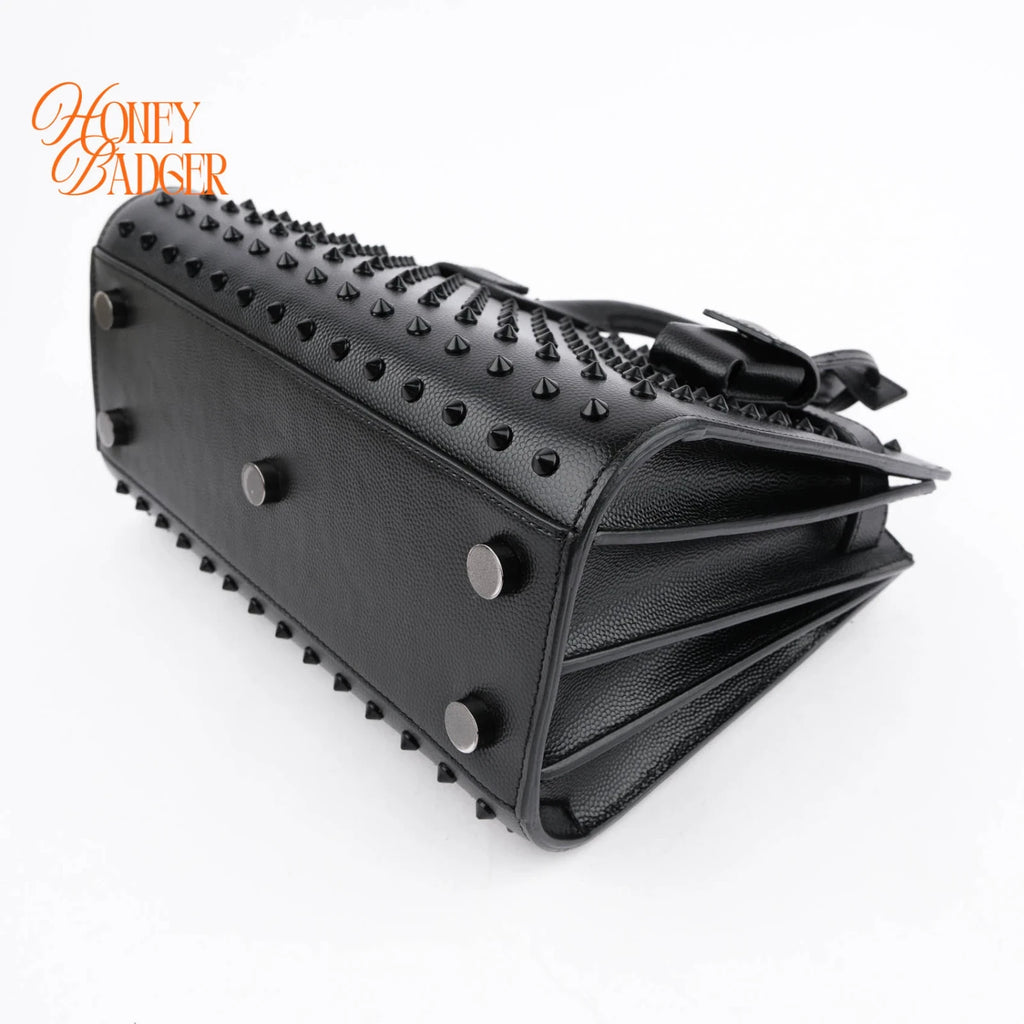Saint Laurent Sac de Jour Nano Studded Leather Black Rank A