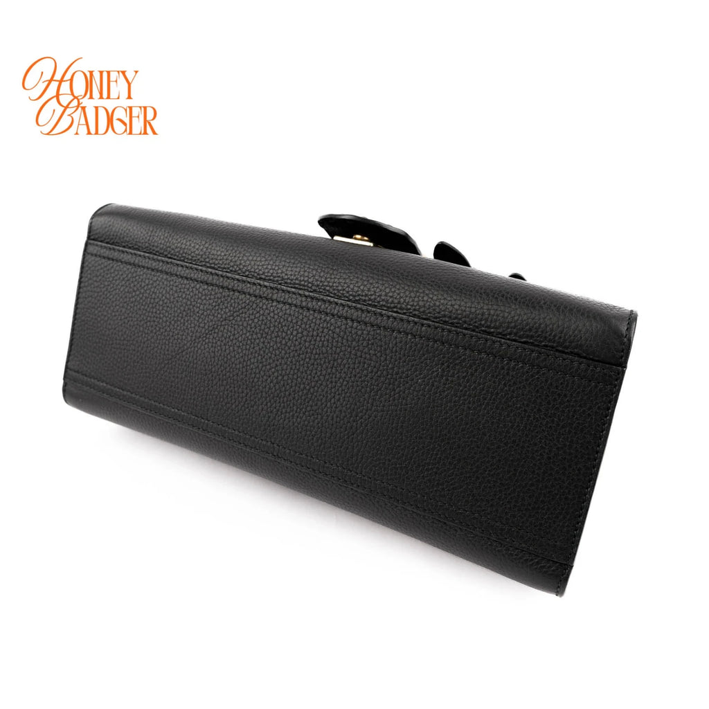 Gucci GG Marmont Top Handle Leather Black Rank A