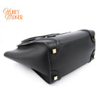Celine Luggage Micro Smooth Leather Black Gold Hardware Rank A
