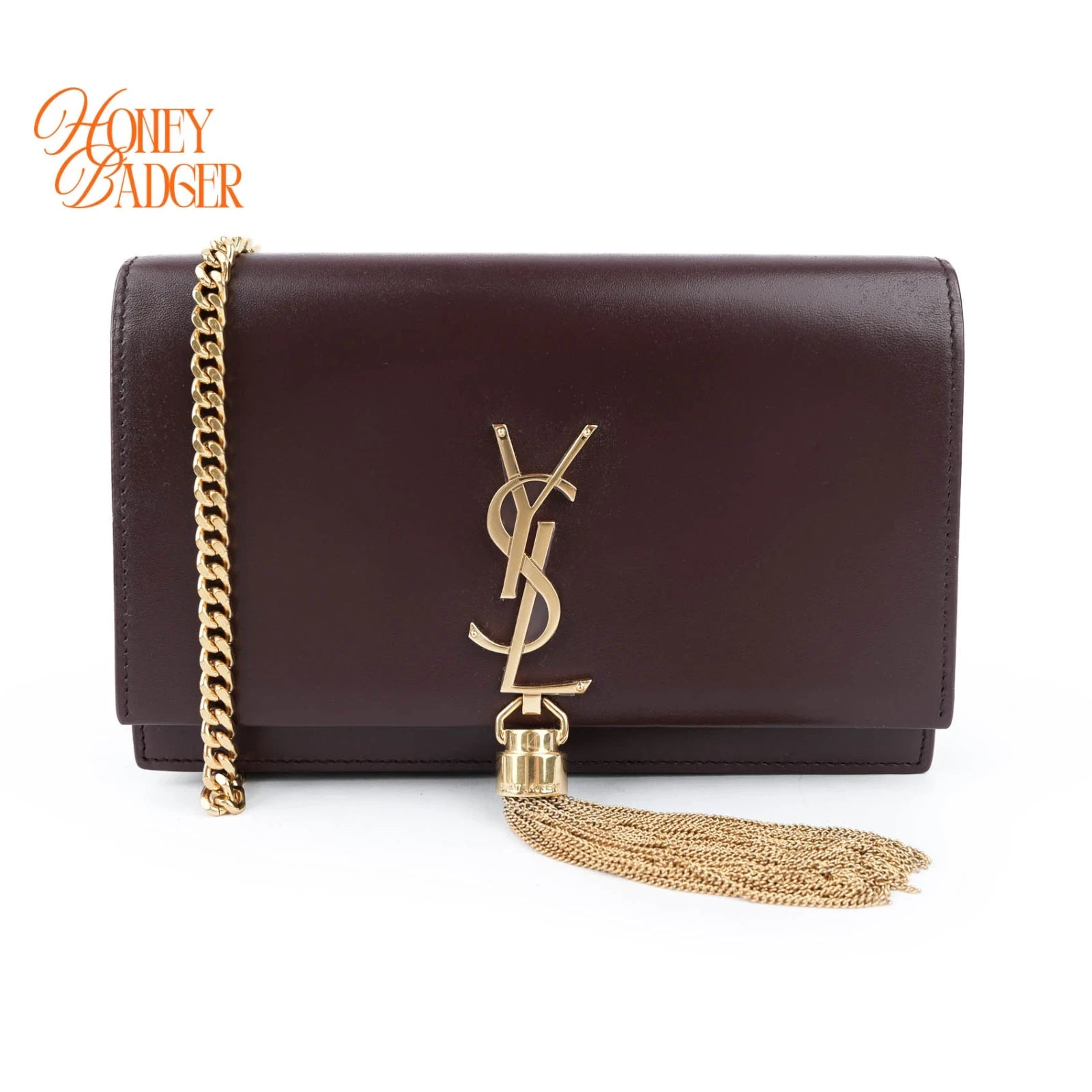 Saint Laurent Paris Kate Small Chain Shoulder Bag Bordeaux Leather Gold Hardware 452159