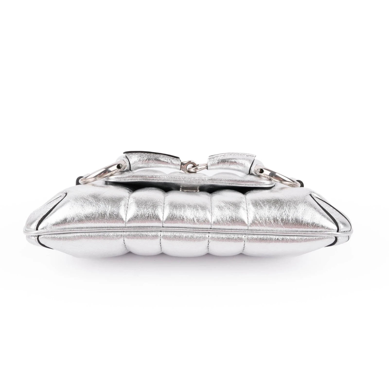 Gucci Horsebit 1955 Small Leather Silver Rank S