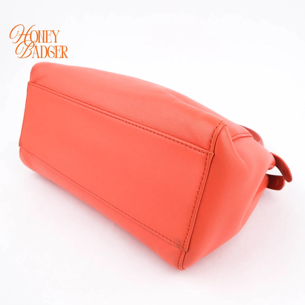 Fendi Peekaboo Mini Smooth Leather Orange Rank A