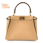 Fendi Peekaboo ISeeU Petite Nappa Leather Miele Gold Hardware Rank A