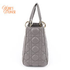 Dior Lady Dior Medium Cannage Lambskin Gray Rank A