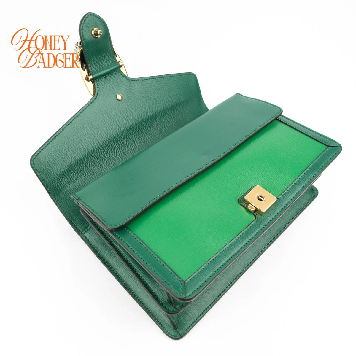 Gucci Dionysus Small Shoulder Bag Calfskin Emerald Green Two-Tone Hardware Rank A