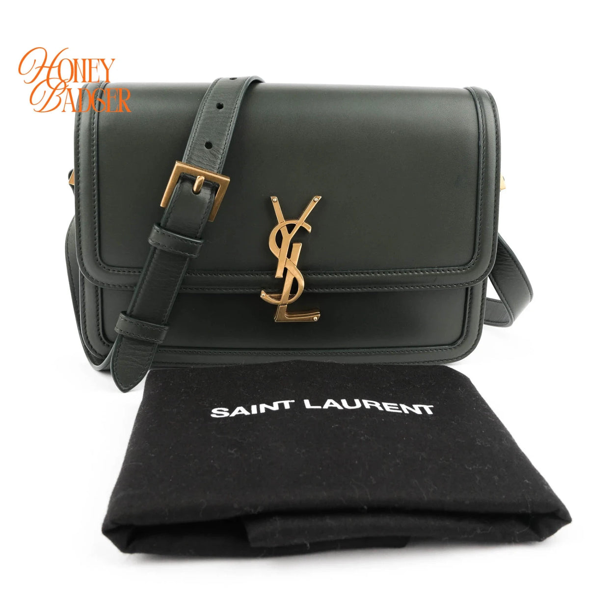 Saint Laurent Solferino Leather Green Rank A