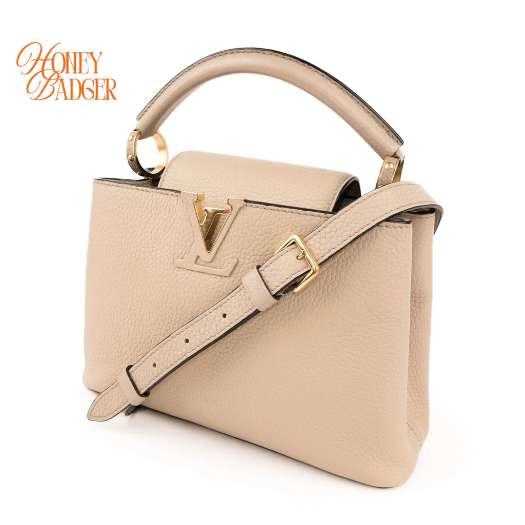 Louis Vuitton Capucines BB Beige Taurillon Leather Gold Hardware 2WAY Bag