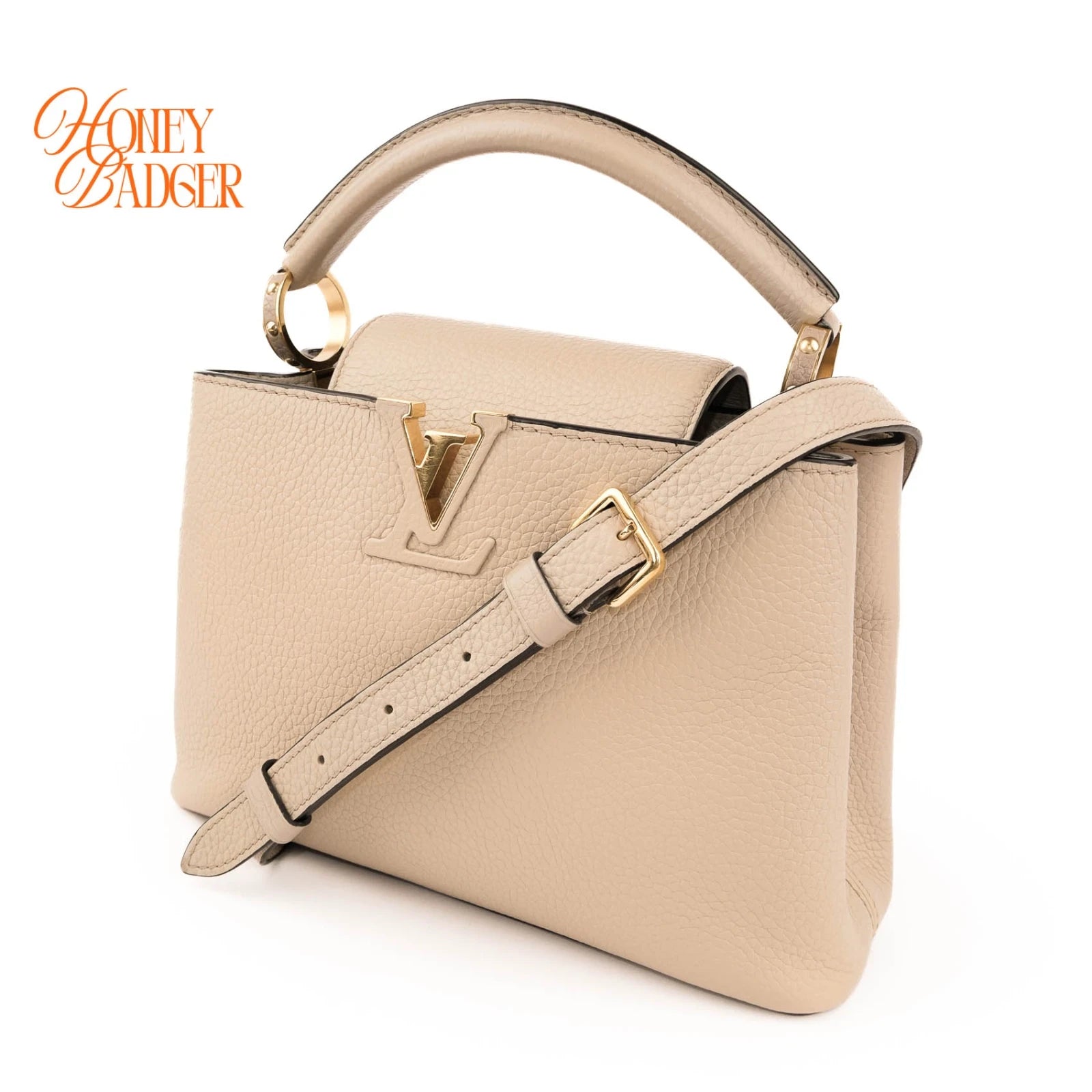 Louis Vuitton Capucines BB Beige Taurillon Leather Gold Hardware 2WAY Bag