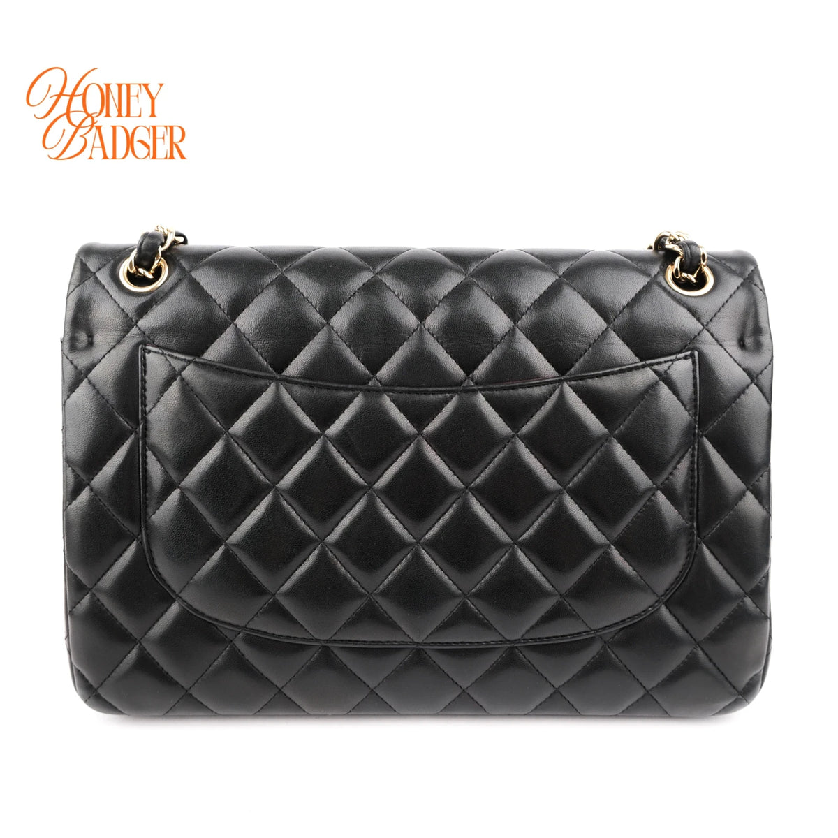 Chanel Classic Double Flap Jumbo 30 Lambskin Black Gold Hardware Rank AB