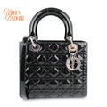 Dior Lady Dior Medium Black Patent Rank A