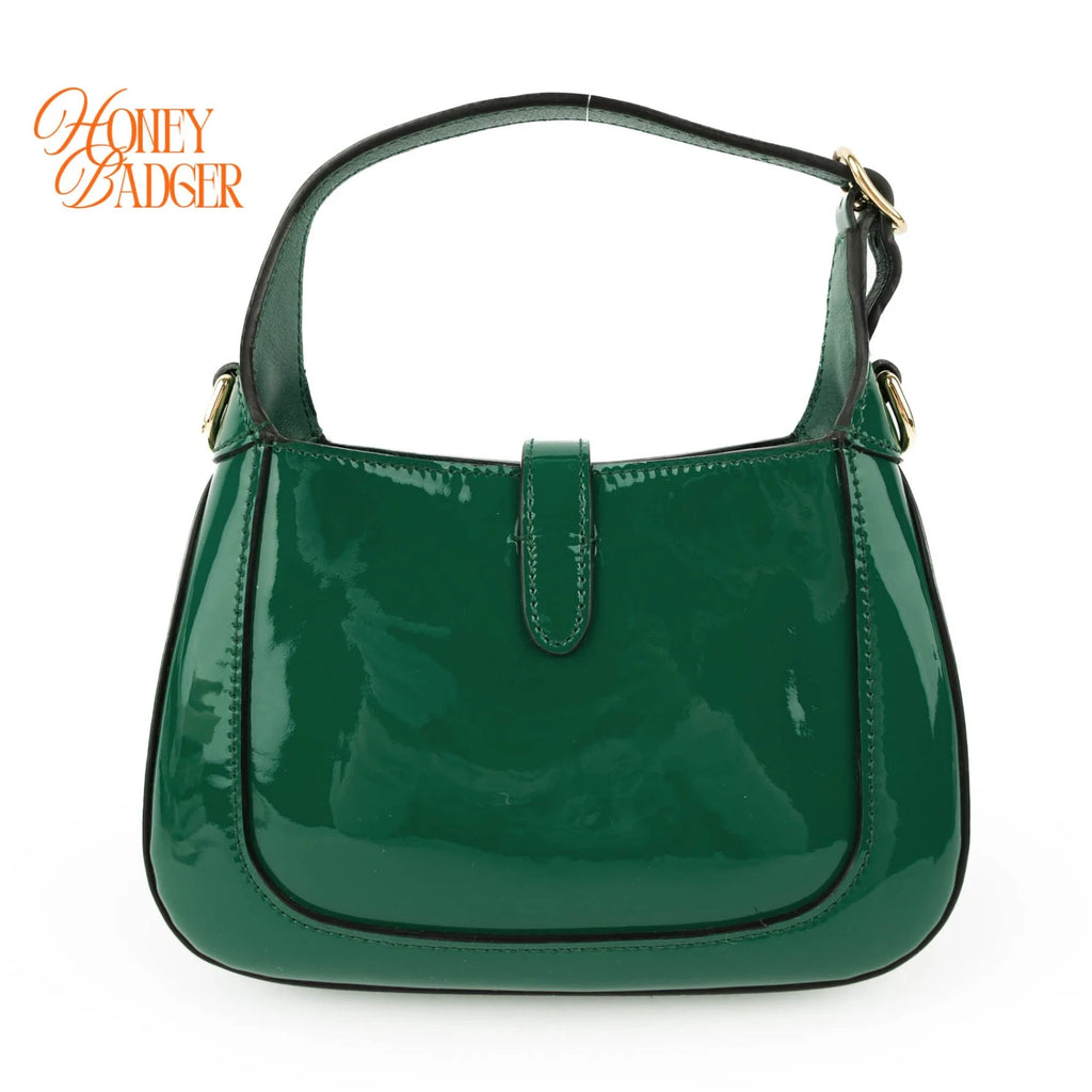 Gucci Jackie 1961 Mini Chain Shoulder Bag Green Patent Leather 699651