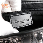 Dior Saddle Bag Trotter Canvas Black/Gray Rank A