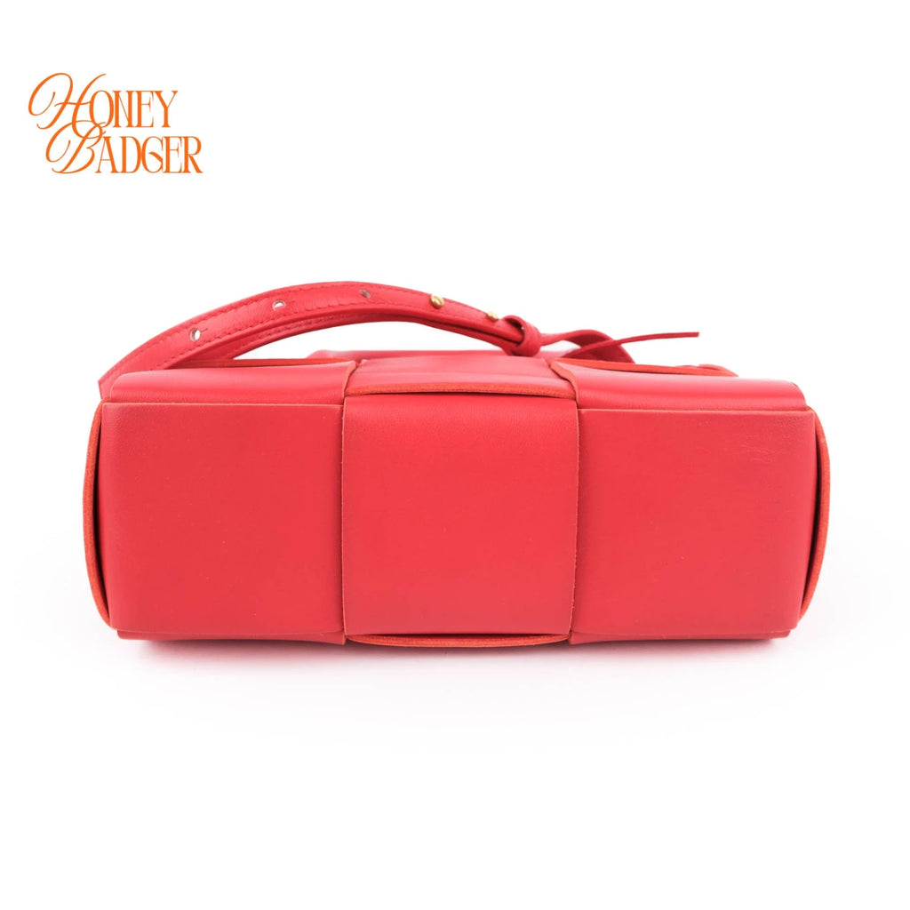 Bottega Veneta Arco Tote Mini Intrecciato Leather Red 2WAY Bag