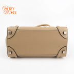 Celine Luggage Mini Beige Grained Calfskin 2Way Bag Rank A