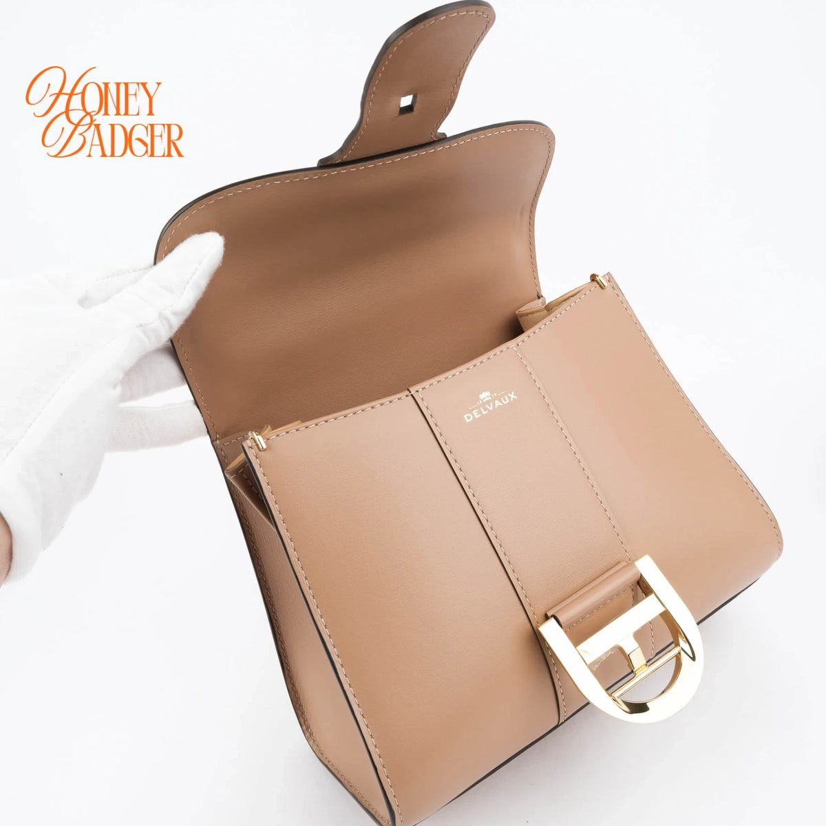 Delvaux Brillant Mini Box Calf Vison Gold Hardware Rank A