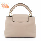 Louis Vuitton Capucines BB Taurillon Leather Galet Gray Gold Hardware Rank A
