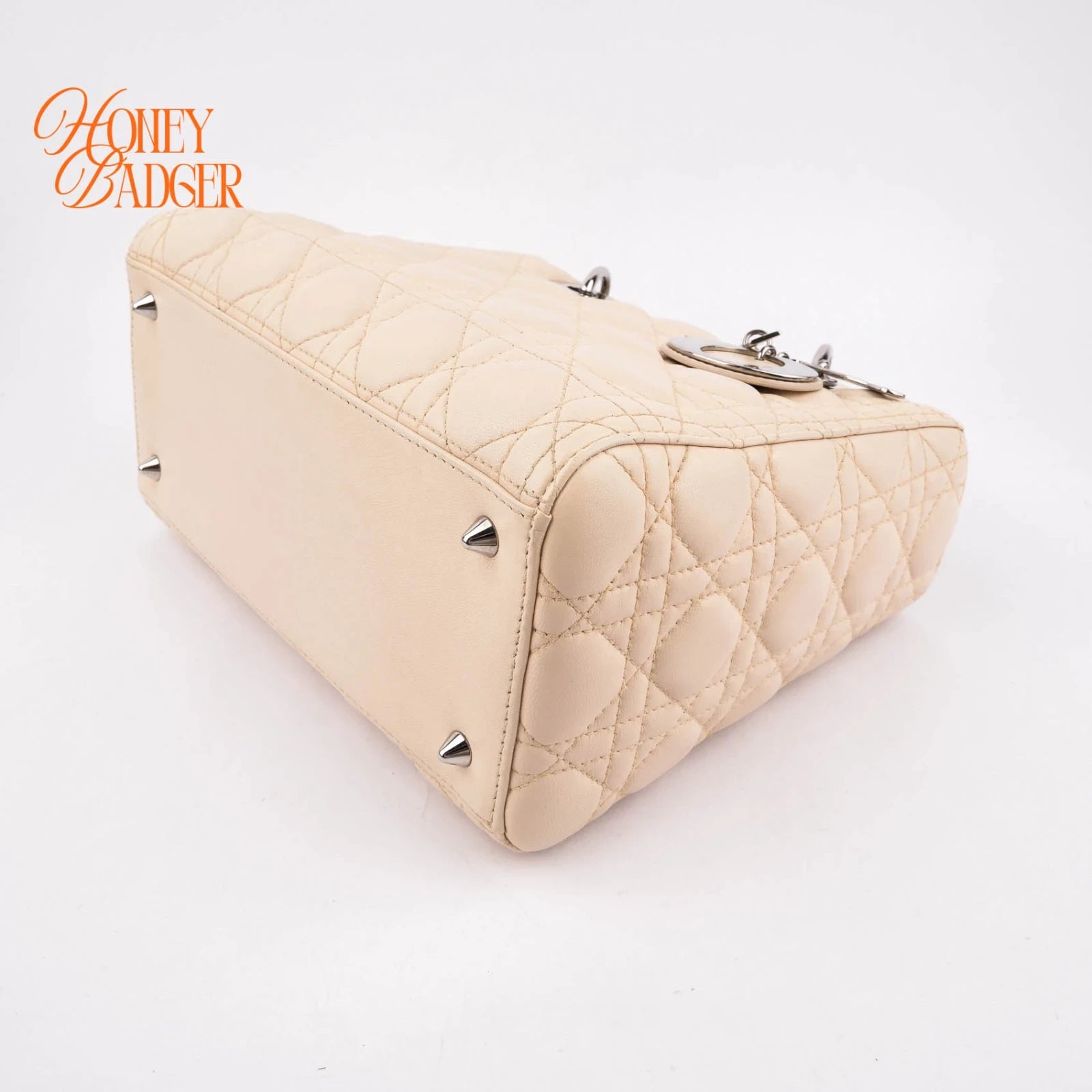 Dior Lady Dior Medium Lambskin White Rank A