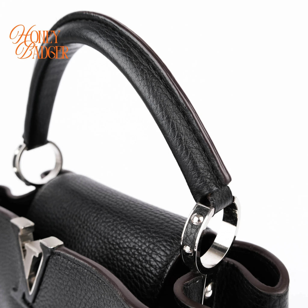 Louis Vuitton Capucines BB Taurillon Grained Leather Black Silver Hardware Rank A