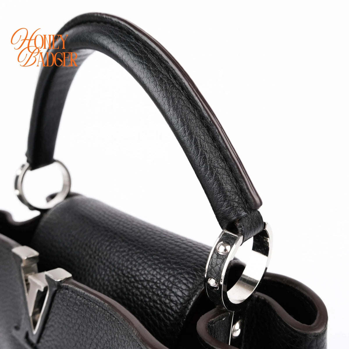 Louis Vuitton Capucines BB Taurillon Grained Leather Black Silver Hardware Rank A