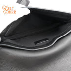 Dior Saddle Pouch Grained Calfskin Black Silver Hardware Rank A