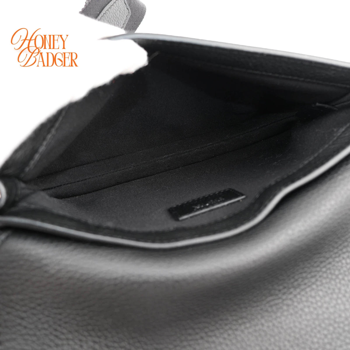 Dior Saddle Pouch Grained Calfskin Black Silver Hardware Rank A