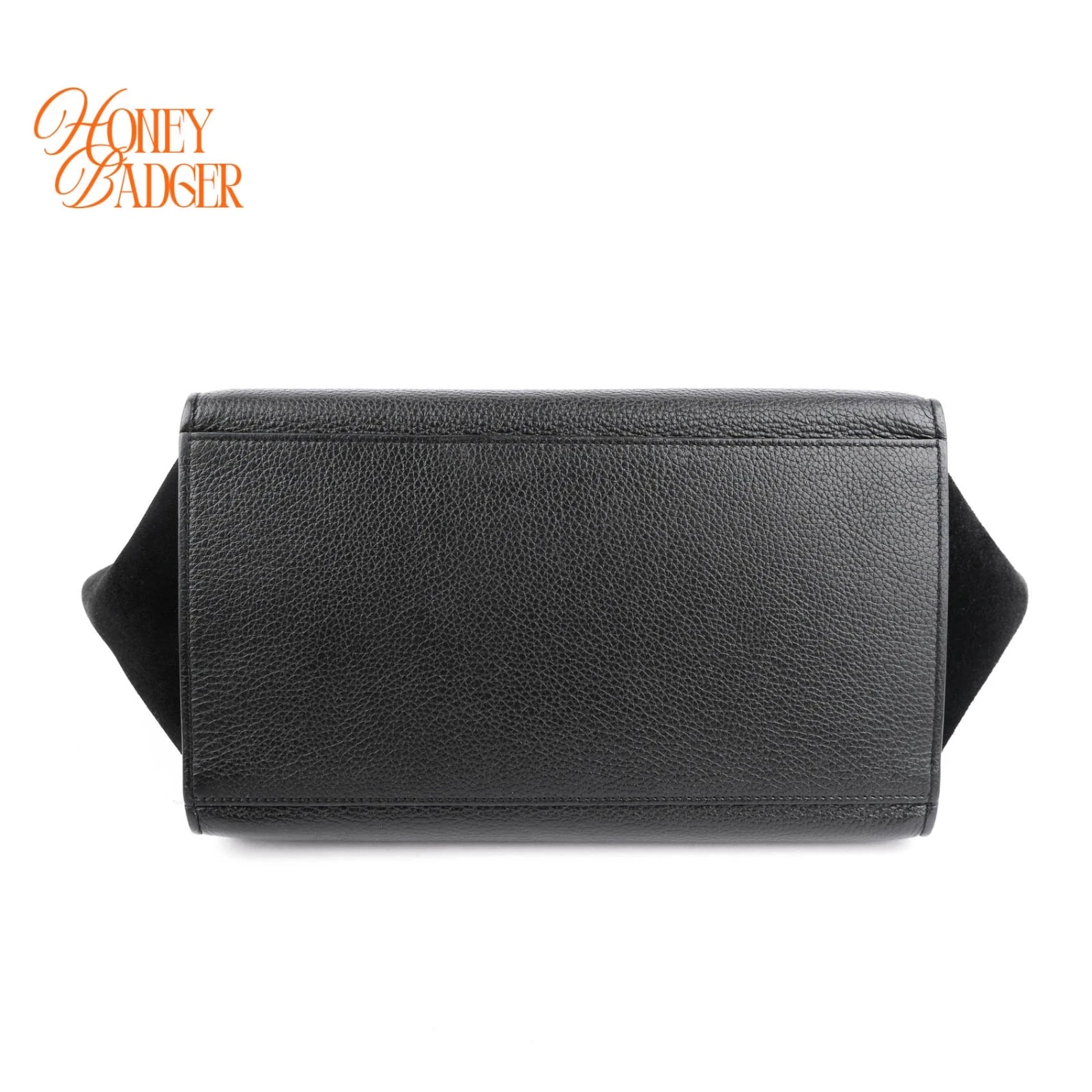 Celine Trapeze Black Grained Leather Rank A