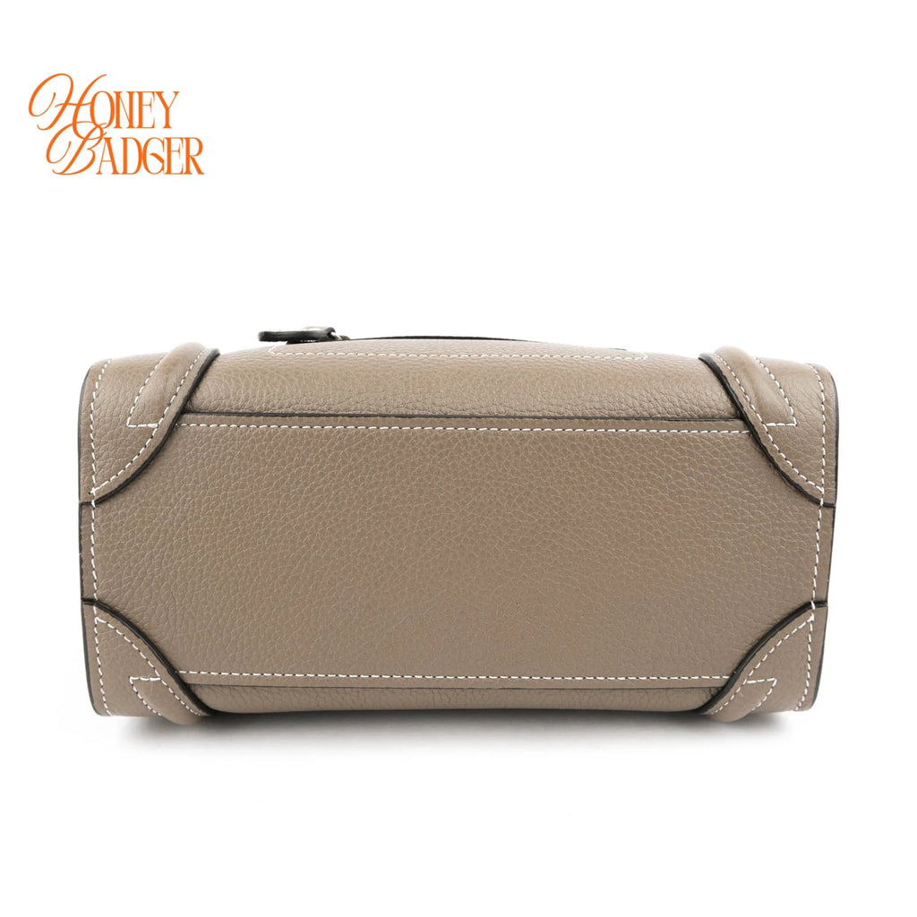 Celine Luggage Nano Drummed Calfskin Souris Rank A